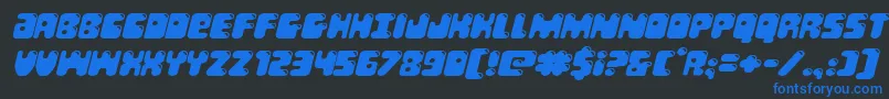 Bubblebuttexpandital Font – Blue Fonts on Black Background