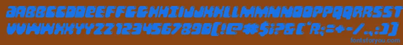 Bubblebuttexpandital Font – Blue Fonts on Brown Background