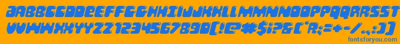Bubblebuttexpandital Font – Blue Fonts on Orange Background