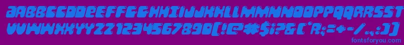 Bubblebuttexpandital Font – Blue Fonts on Purple Background