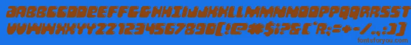 Bubblebuttexpandital Font – Brown Fonts on Blue Background