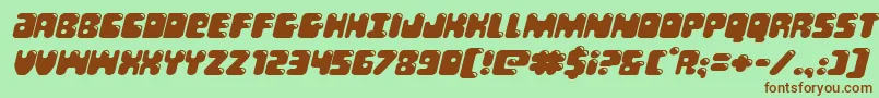 Bubblebuttexpandital Font – Brown Fonts on Green Background