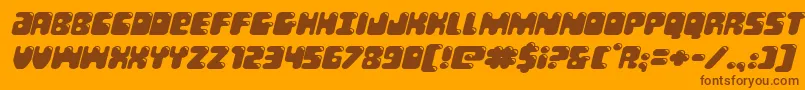 Bubblebuttexpandital Font – Brown Fonts on Orange Background