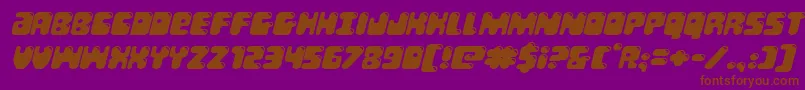 Bubblebuttexpandital Font – Brown Fonts on Purple Background