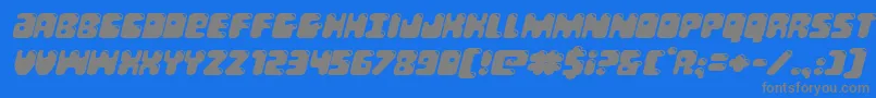 Czcionka Bubblebuttexpandital – szare czcionki na niebieskim tle