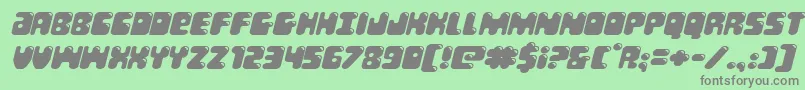 Bubblebuttexpandital Font – Gray Fonts on Green Background