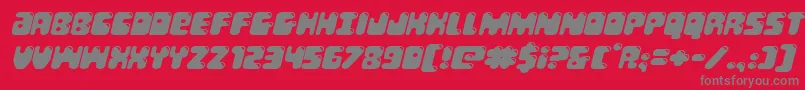 Bubblebuttexpandital Font – Gray Fonts on Red Background