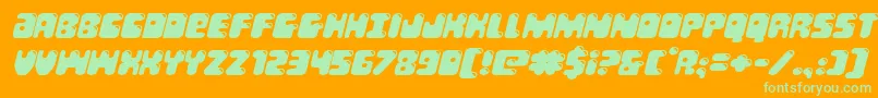 Bubblebuttexpandital Font – Green Fonts on Orange Background