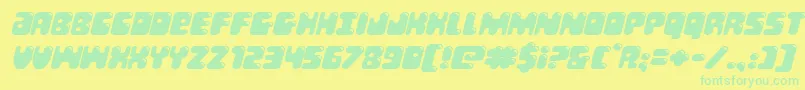 Bubblebuttexpandital Font – Green Fonts on Yellow Background