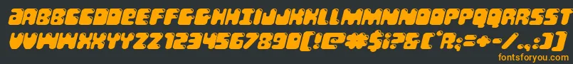 Bubblebuttexpandital Font – Orange Fonts on Black Background