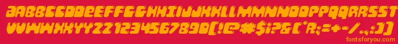 Bubblebuttexpandital Font – Orange Fonts on Red Background