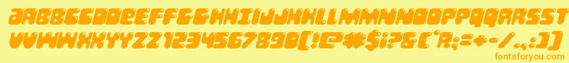 Bubblebuttexpandital Font – Orange Fonts on Yellow Background