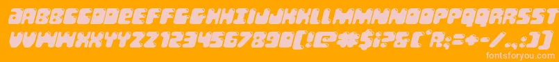 Bubblebuttexpandital Font – Pink Fonts on Orange Background