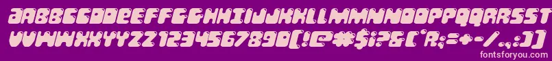 Bubblebuttexpandital Font – Pink Fonts on Purple Background