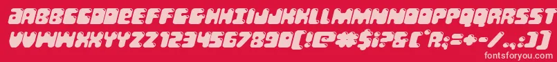 Bubblebuttexpandital Font – Pink Fonts on Red Background