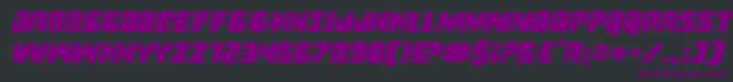 Шрифт Bubblebuttexpandital – фиолетовые шрифты на чёрном фоне
