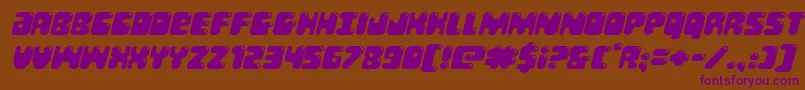 Bubblebuttexpandital Font – Purple Fonts on Brown Background