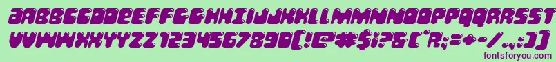Bubblebuttexpandital Font – Purple Fonts on Green Background