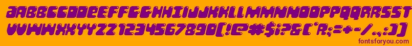 Bubblebuttexpandital Font – Purple Fonts on Orange Background