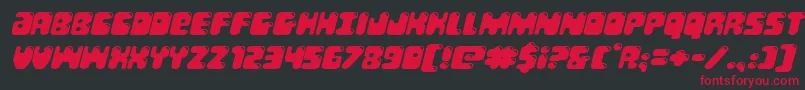 Bubblebuttexpandital-Schriftart – Rote Schriften auf schwarzem Hintergrund