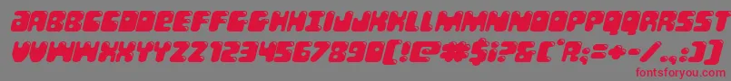 Bubblebuttexpandital Font – Red Fonts on Gray Background