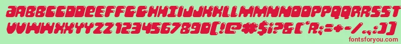 Шрифт Bubblebuttexpandital – красные шрифты на зелёном фоне
