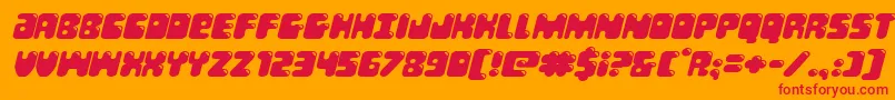 Bubblebuttexpandital Font – Red Fonts on Orange Background