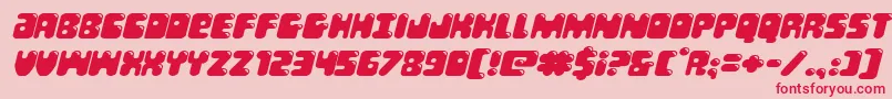 Bubblebuttexpandital Font – Red Fonts on Pink Background