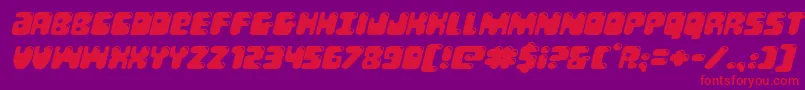 Bubblebuttexpandital Font – Red Fonts on Purple Background