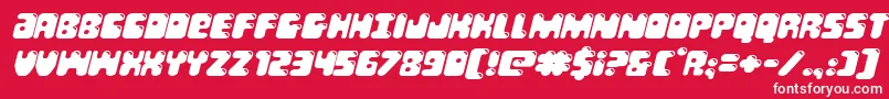 Bubblebuttexpandital Font – White Fonts on Red Background