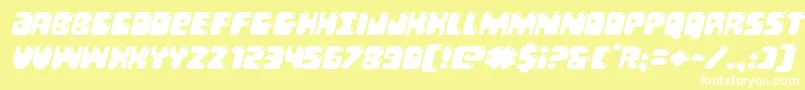 Bubblebuttexpandital Font – White Fonts on Yellow Background