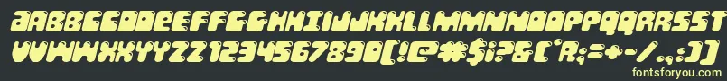 Bubblebuttexpandital Font – Yellow Fonts on Black Background