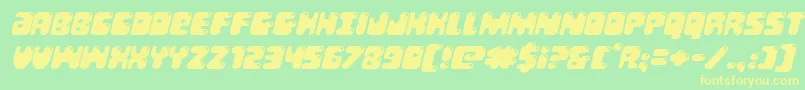 Bubblebuttexpandital Font – Yellow Fonts on Green Background
