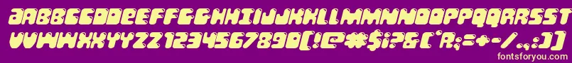 Bubblebuttexpandital Font – Yellow Fonts on Purple Background