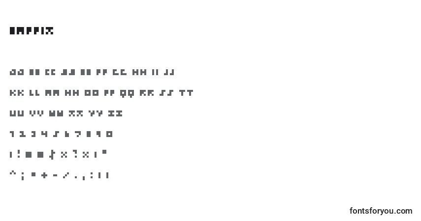 A fonte EmpPix – alfabeto, números, caracteres especiais