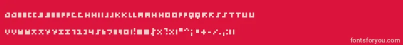 EmpPix Font – Pink Fonts on Red Background