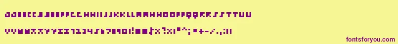 EmpPix-Schriftart – Violette Schriften auf gelbem Hintergrund