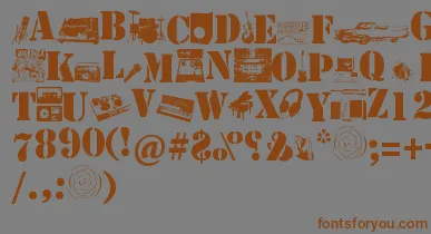 Soundpieces font – Brown Fonts On Gray Background