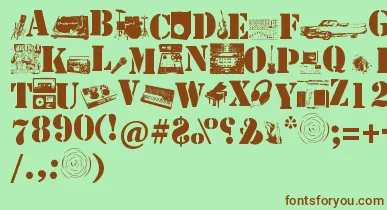 Soundpieces font – Brown Fonts On Green Background