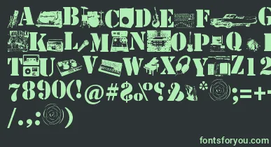 Soundpieces font – Green Fonts On Black Background