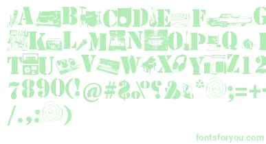 Soundpieces font – Green Fonts On White Background