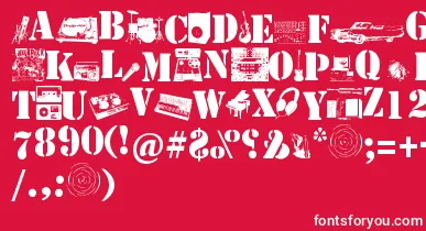 Soundpieces font – White Fonts On Red Background