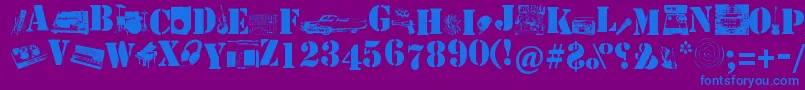 Soundpieces Font – Blue Fonts on Purple Background