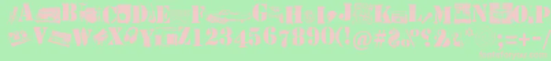 フォントSoundpieces – 緑の背景にピンクのフォント