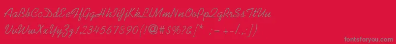 フォントKaufmannThin – 赤い背景に灰色の文字