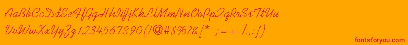 フォントKaufmannThin – オレンジの背景に赤い文字