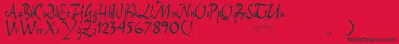 EBrantscript Font – Black Fonts on Red Background
