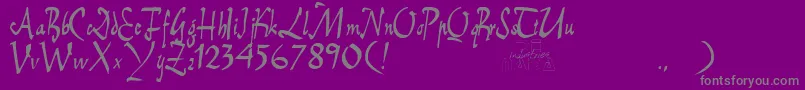 EBrantscript-Schriftart – Graue Schriften auf violettem Hintergrund