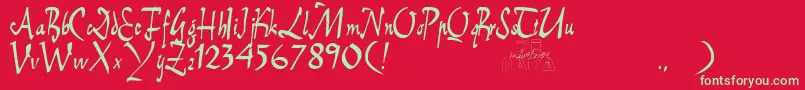 fuente EBrantscript – Fuentes Verdes Sobre Fondo Rojo