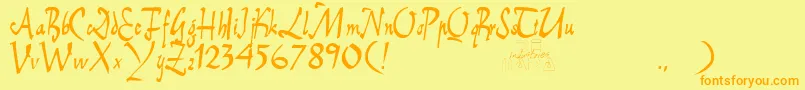 EBrantscript Font – Orange Fonts on Yellow Background